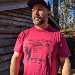 VERMONT! 90s Screen Stars T-Shirt Isle La Motte VT tee. Single Stitch USA L-XL